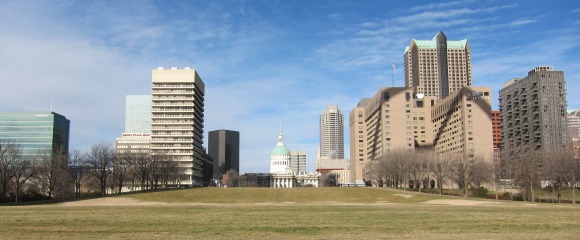 Downtown St. Louis From Under the Arch