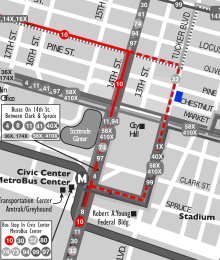 Map of possible reroute of the 10 Lindell